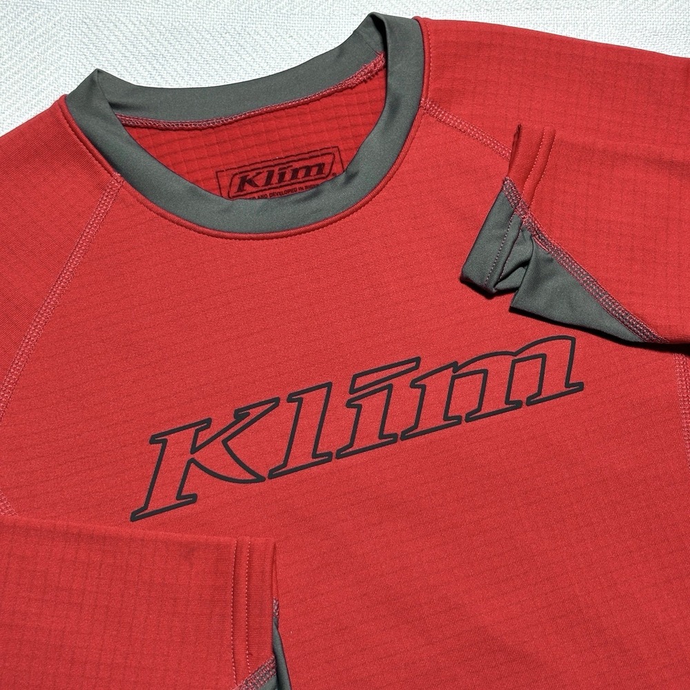 Klim Aggressor 3.0 Shirt Mens‎ Medium Red Synthetic Base Layer Waffle Thermal